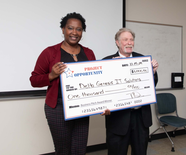 Merkeshia McKnight Pitch Award Check Presentation