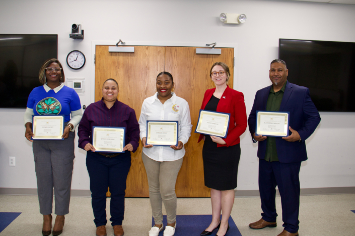 Graduation Class Photo Left to Right: Fetima McCray (Doxara) Raysean Jones-Dent (Kaizen Path Consulting) Amber Batson (Kingdom Kids Academy) Ashley Gorbulja (GuideOn Education Consulting LLC) Alan P. Westcott (Eco Suds) Not Shown: Devin Smiley (Elegant Violence Rugby Apparel)